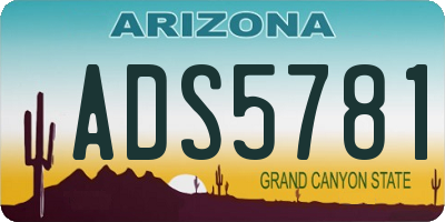 AZ license plate ADS5781