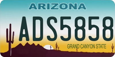 AZ license plate ADS5858