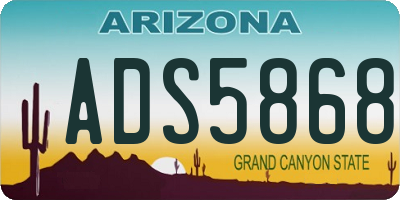 AZ license plate ADS5868