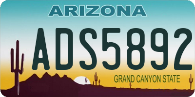 AZ license plate ADS5892