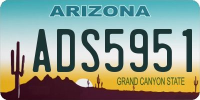 AZ license plate ADS5951