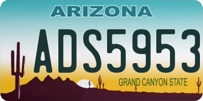 AZ license plate ADS5953