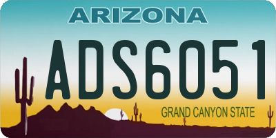 AZ license plate ADS6051