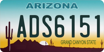 AZ license plate ADS6151