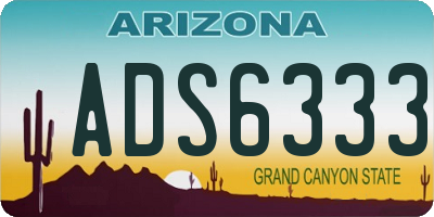AZ license plate ADS6333