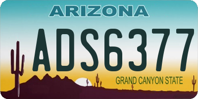 AZ license plate ADS6377