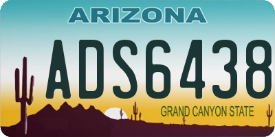 AZ license plate ADS6438