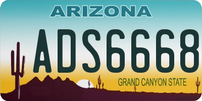 AZ license plate ADS6668