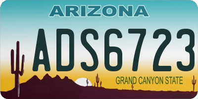 AZ license plate ADS6723