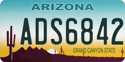 AZ license plate ADS6842