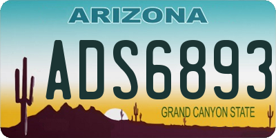 AZ license plate ADS6893