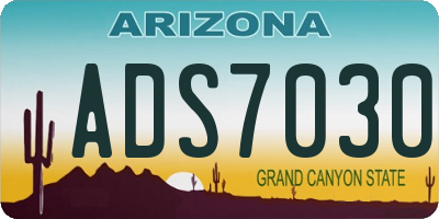 AZ license plate ADS7030