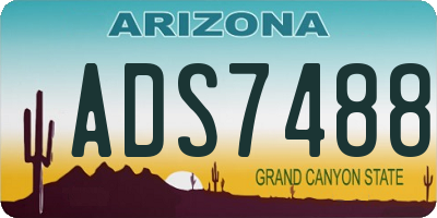 AZ license plate ADS7488