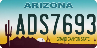 AZ license plate ADS7693