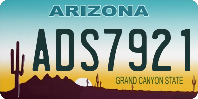 AZ license plate ADS7921