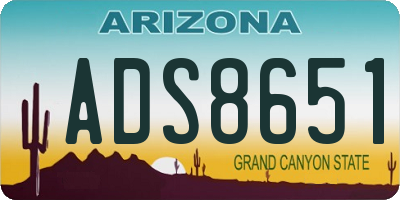 AZ license plate ADS8651