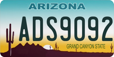AZ license plate ADS9092