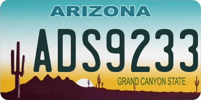 AZ license plate ADS9233