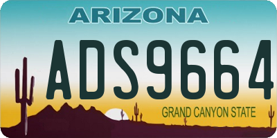 AZ license plate ADS9664