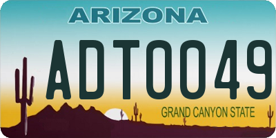 AZ license plate ADT0049