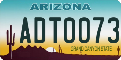 AZ license plate ADT0073