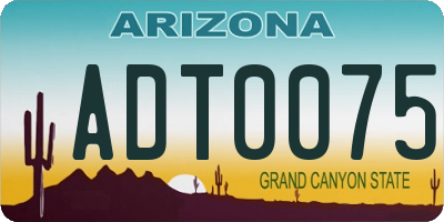 AZ license plate ADT0075
