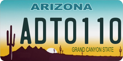 AZ license plate ADT0110