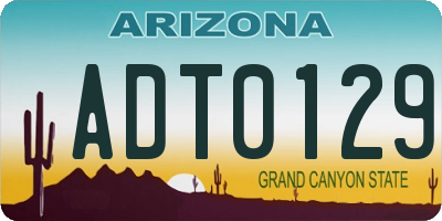 AZ license plate ADT0129