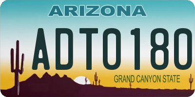 AZ license plate ADT0180