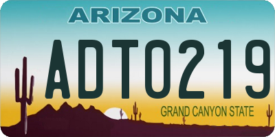 AZ license plate ADT0219