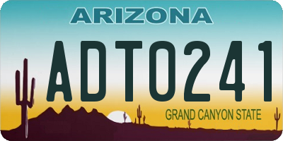 AZ license plate ADT0241