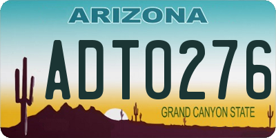 AZ license plate ADT0276