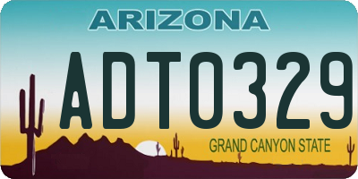 AZ license plate ADT0329