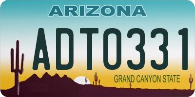 AZ license plate ADT0331