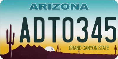 AZ license plate ADT0345