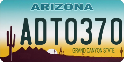 AZ license plate ADT0370