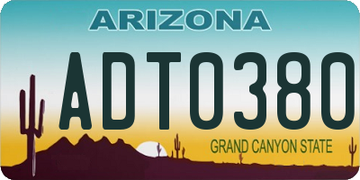 AZ license plate ADT0380