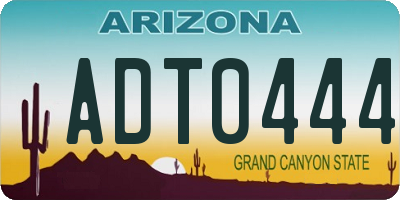 AZ license plate ADT0444