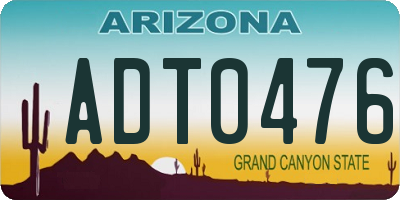 AZ license plate ADT0476