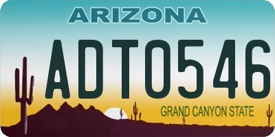 AZ license plate ADT0546