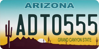 AZ license plate ADT0555