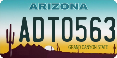 AZ license plate ADT0563