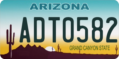 AZ license plate ADT0582