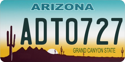 AZ license plate ADT0727