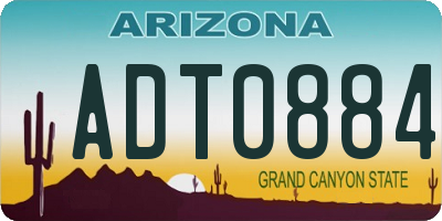 AZ license plate ADT0884