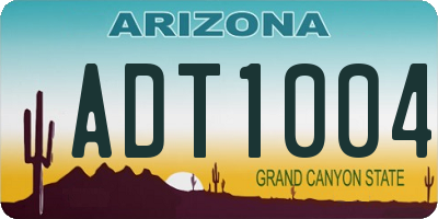 AZ license plate ADT1004