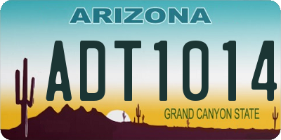 AZ license plate ADT1014