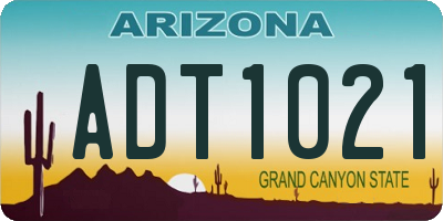 AZ license plate ADT1021