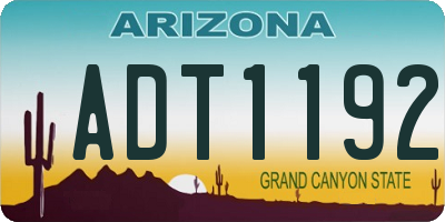 AZ license plate ADT1192
