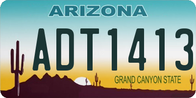 AZ license plate ADT1413